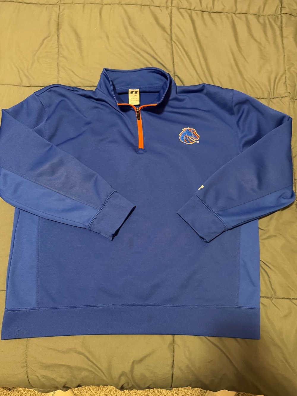 Russell Athletic Royal Blue 1/4 Zip Pullover with Orange Zipper